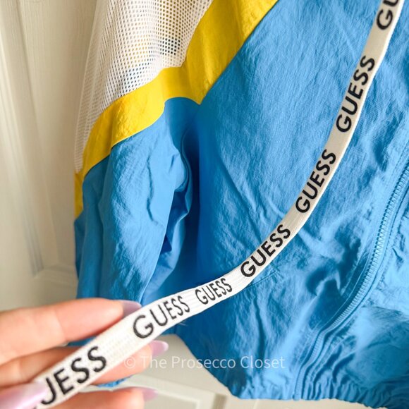 GUESS Retro Windbreaker - Colorblock 90s Active Dad Spring Jacket (S) - Picture 5 of 7